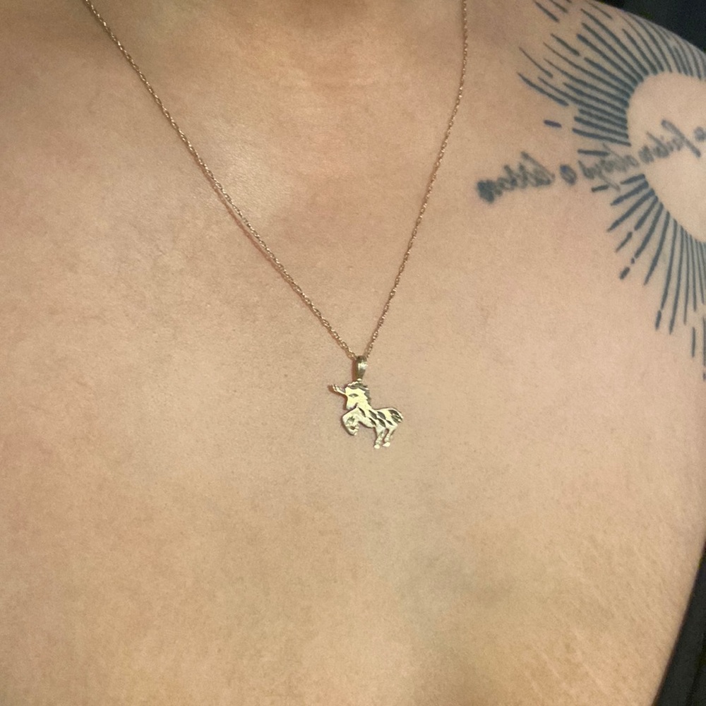 14kt Gold Unicorn necklace